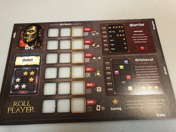 Roll Player - Player board