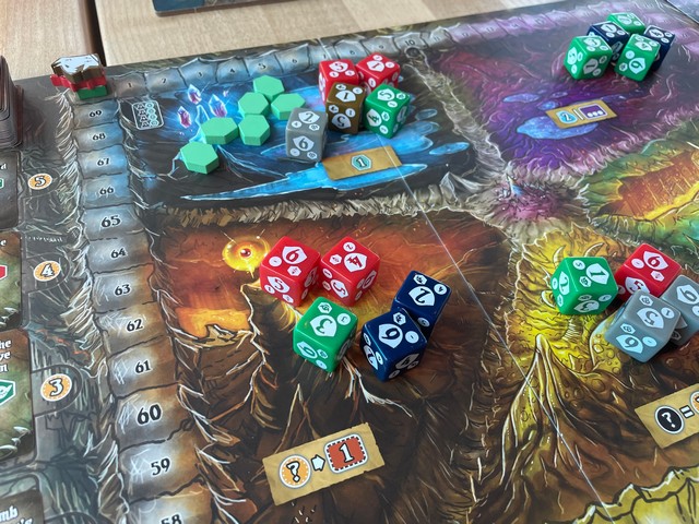 Dice! Dice! Lots of colorful dice! Shadow Kingdoms of Valeria