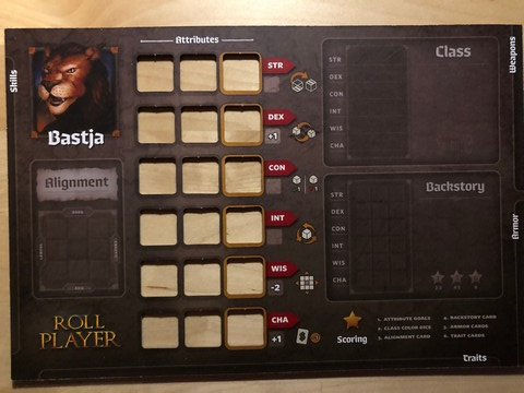 Character sheet - Roll Player: Monsters & Minions