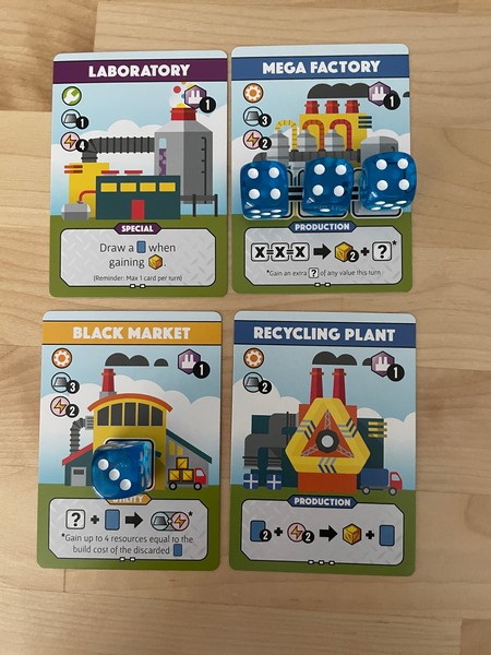 Fantastic Factories - Blueprint Cards in Use