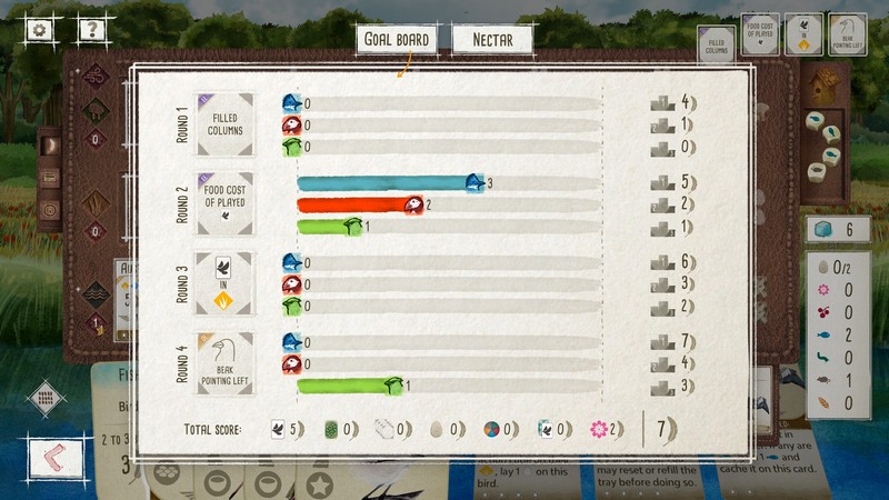 Wingspan Oceania app - End of Round Goals