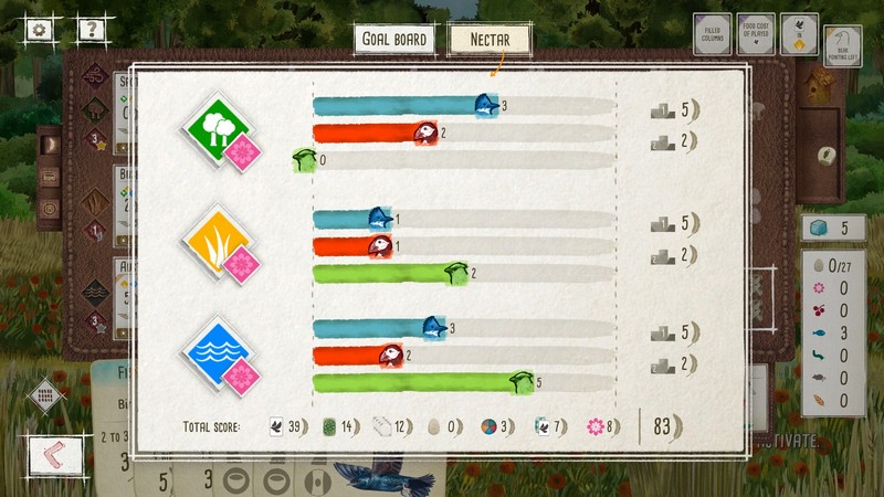 Wingspan Oceania app - Nectar Board