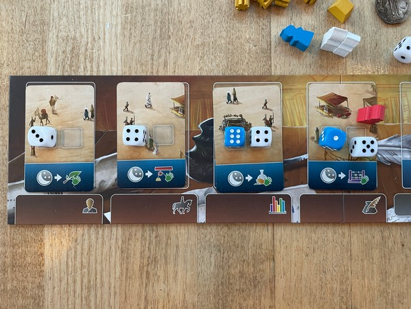 Scholars of the South Tigris - Action board with action cards and dice
