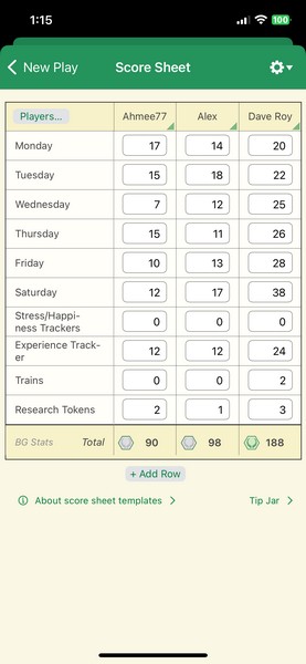 BG Stats Score Sheet