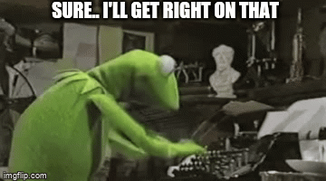 Kermit the Frog typing