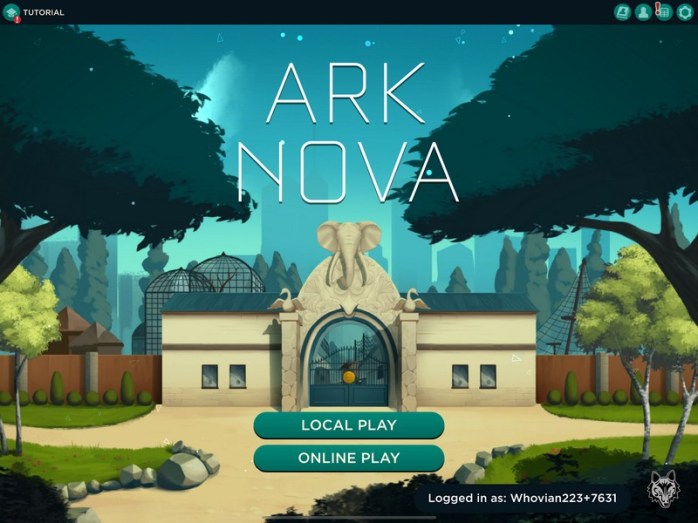Ark Nova digital - Main Screen