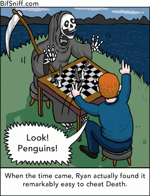 Chess - Cheating Death cartoon